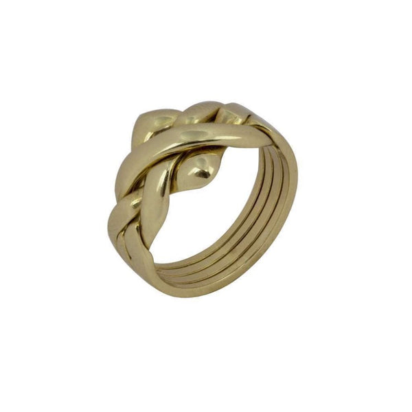 Finnies The Jewellers 9ct Yellow Gold 4 Strand Puzzle Ring