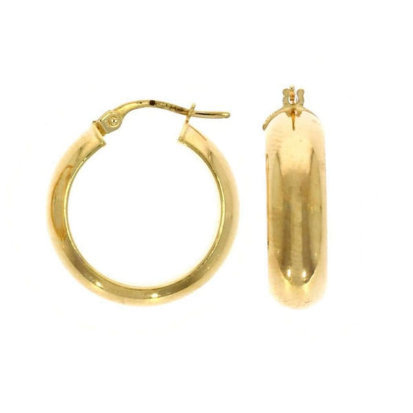 Finnies The Jewellers 9ct Yellow Gold Broad Hoop Earrings
