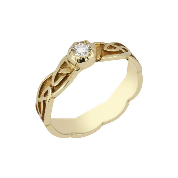 Finnies The Jewellers 9ct Yellow Gold Celtic Diamond Set Ring