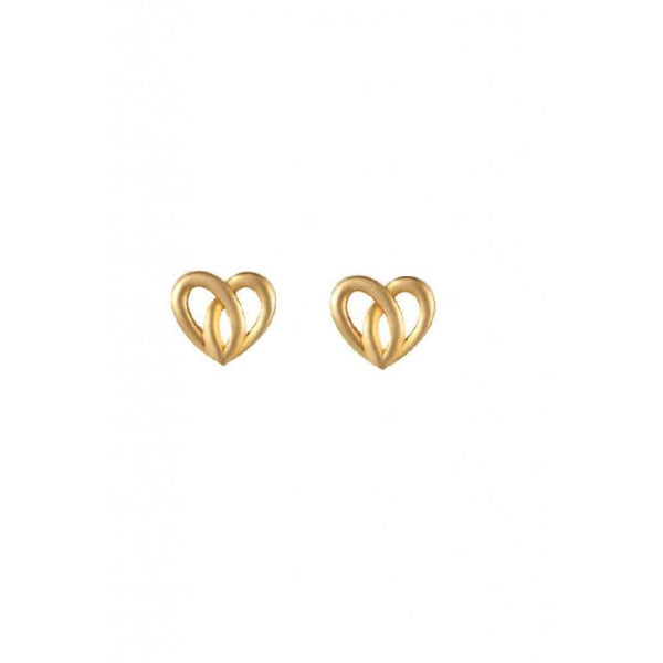 Finnies The Jewellers 9ct Yellow Gold Celtic Heart Stud Earrings