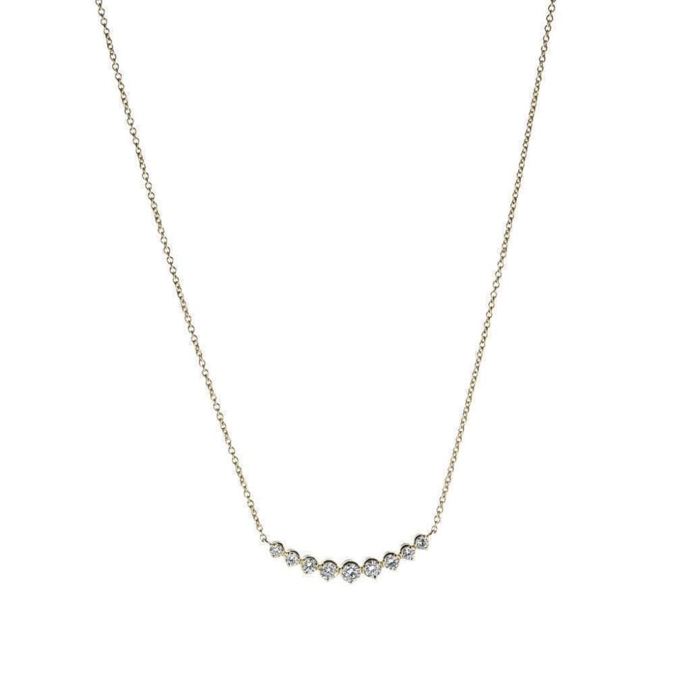 9ct Yellow Gold Square Bar Necklace main image 1