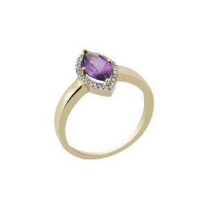 Finnies The Jewellers 9ct Yellow Gold Diamond And Amethyst Dress Ring
