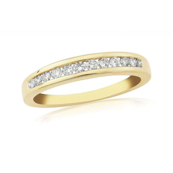 Finnies The Jewellers 9ct Yellow Gold Diamond Half Eternity Ring 0.25ct