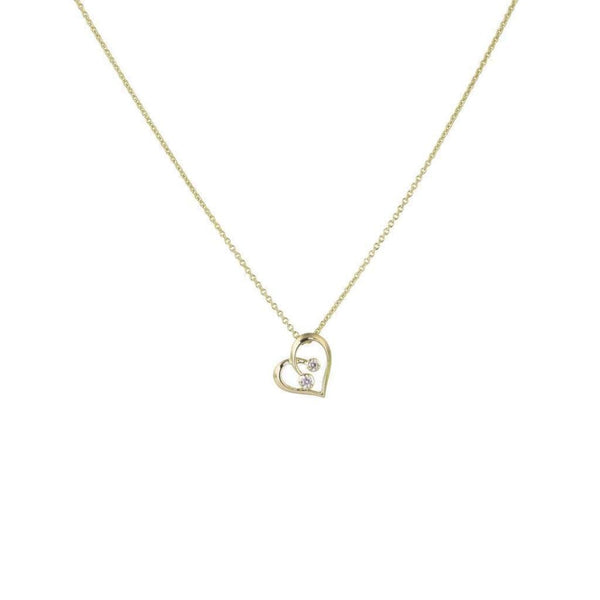 Finnies The Jewellers 9ct Yellow Gold Diamond Heart Pendant