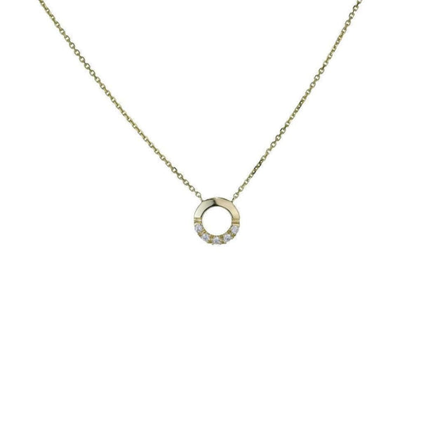 Finnies The Jewellers 9ct Yellow Gold Diamond Open Circle Necklace with 16