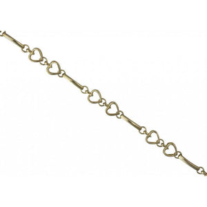 Finnies The Jewellers 9ct Yellow Gold Fancy Heart and Bar Link Bracelet