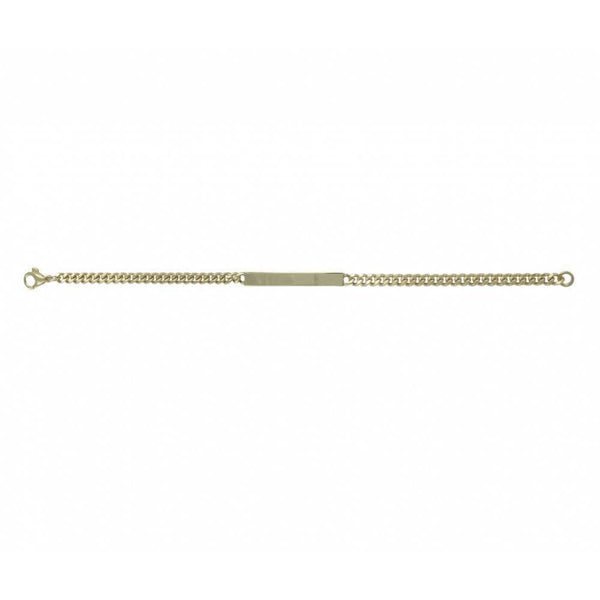 9ct Yellow & White Gold Flat Link Bracelet With ID Plate 