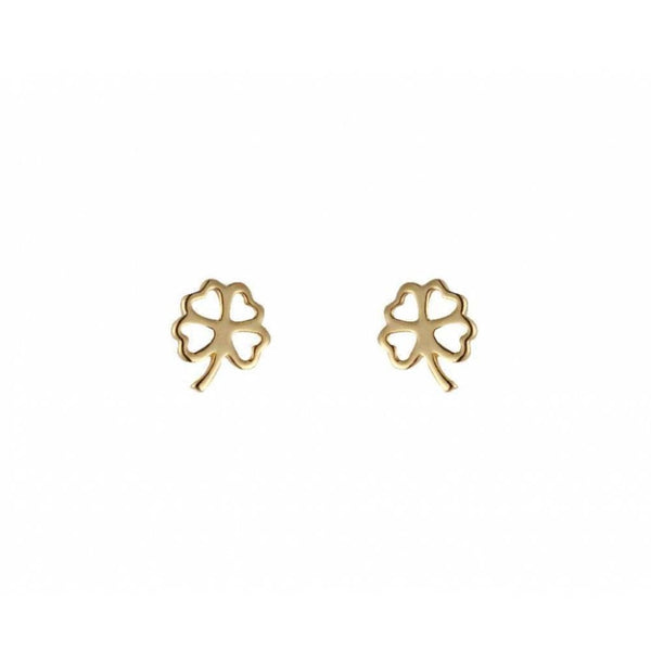 Finnies The Jewellers 9ct Yellow Gold Four Leaf Clover Stud Earrings
