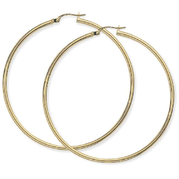 Finnies The Jewellers 9ct Yellow Gold Hollow Large Hoop Earrings 5cm