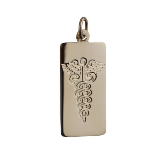 Finnies The Jewellers 9ct Yellow Gold Oblong Engraved Medical Disc