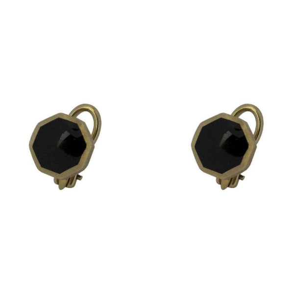 Finnies The Jewellers 9ct Yellow Gold Octagonal Onyx Dress Studs