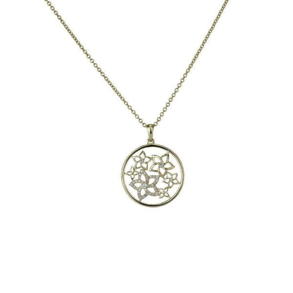 Finnies The Jewellers 9ct Yellow Gold Open Circle Pendant with Diamonds