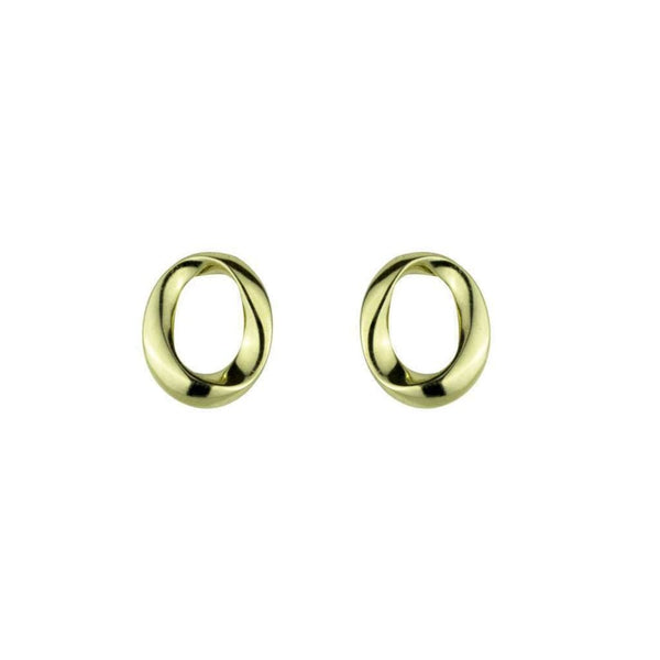 Finnies The Jewellers 9ct Yellow Gold Open Oval Stud Earrings