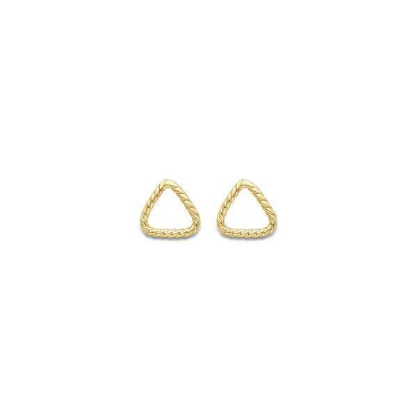 Finnies The Jewellers 9ct Yellow Gold Open Rope Trianglar Shaped Earrings