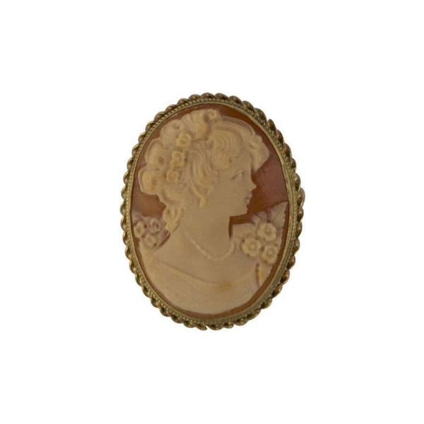 Finnies The Jewellers 9ct Yellow Gold Orange Cameo Brooch