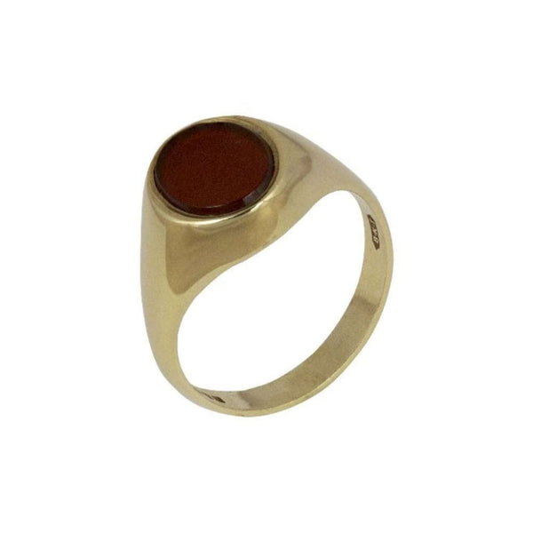 Finnies The Jewellers 9ct Yellow Gold Oval Cornelian Signet Ring