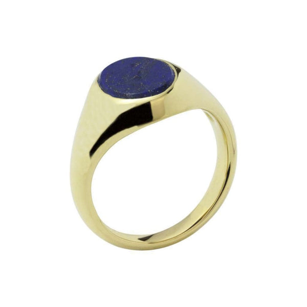 Finnies The Jewellers 9ct Yellow Gold Oval Lapis Lazuli Signet Ring