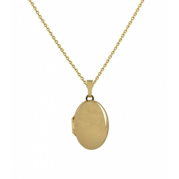 Finnies The Jewellers 9ct Yellow Gold Plain Oval Family Locket.