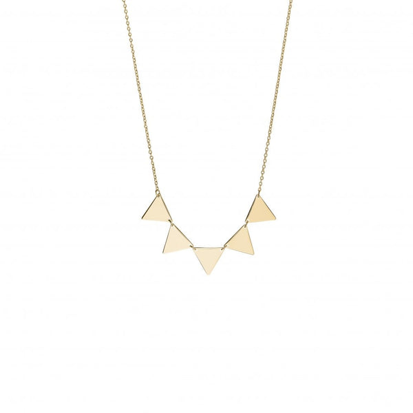 Finnies The Jewellers 9ct Yellow Gold Polished Triangle Necklace with 16