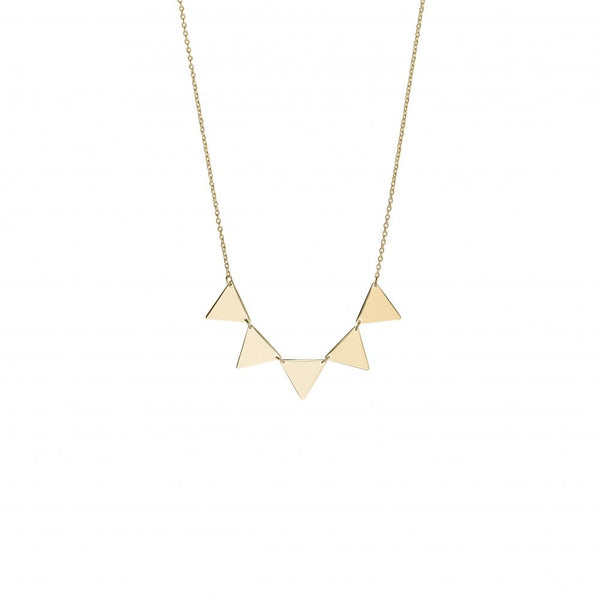 Finnies The Jewellers 9ct Yellow Gold Polished Triangle Necklace with 16