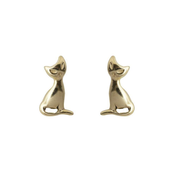 Finnies The Jewellers 9ct Yellow Gold Pussycat Stud Earrings