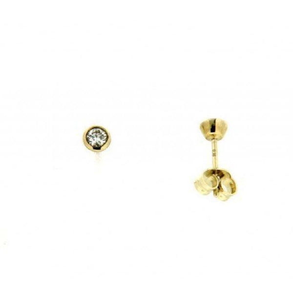 Finnies The Jewellers 9ct Yellow Gold Round Diamond Rubover Stud Earrings