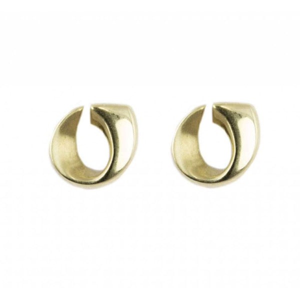 Finnies The Jewellers 9ct Yellow Gold Satin Polished Curl Stud Earrings