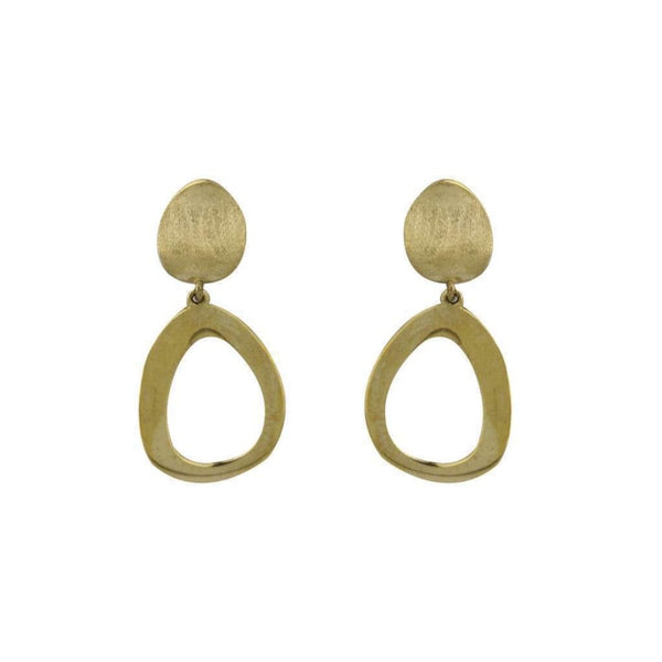Finnies The Jewellers 9ct Yellow Gold Satin Polished Open Closed Drop Earrings