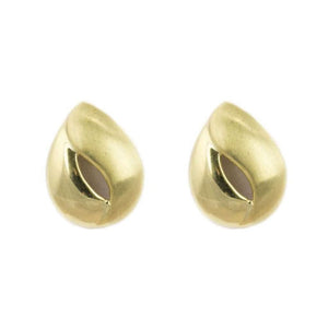 Finnies The Jewellers 9ct Yellow Gold Satin Polished Pear Shape Stud Earrings