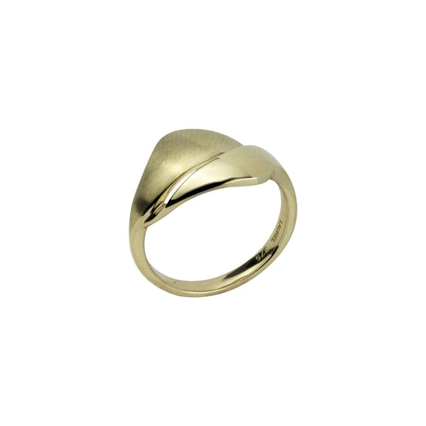 Finnies The Jewellers 9ct Yellow Gold Satin Polished Split Blade Dress Ring