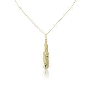 Finnies The Jewellers 9ct Yellow Gold Satin Polished Twist Pendant