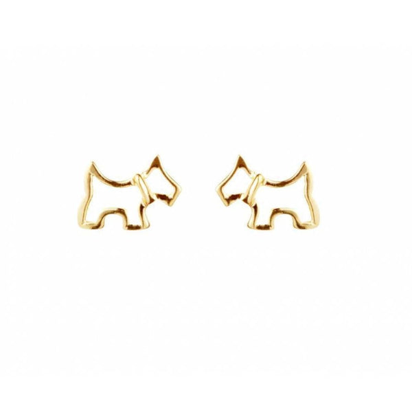 Finnies The Jewellers 9ct Yellow Gold Scottie Dog Stud Earrings