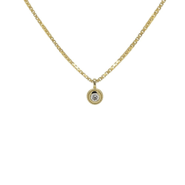 Finnies The Jewellers 9ct Yellow Gold Solitare Diamond Pendant