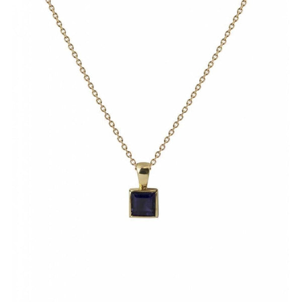Finnies The Jewellers 9ct Yellow Gold Square Iolite Pendant
