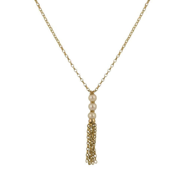 Finnies The Jewellers 9ct Yellow Gold Three Pearl Tassle Pendant