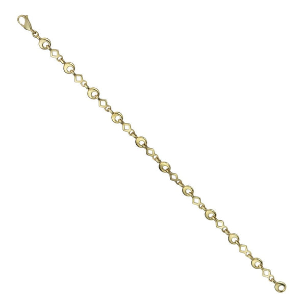 Finnies The Jewellers 9ct Yellow Gold Tiangle and Circle Linked Bracelet