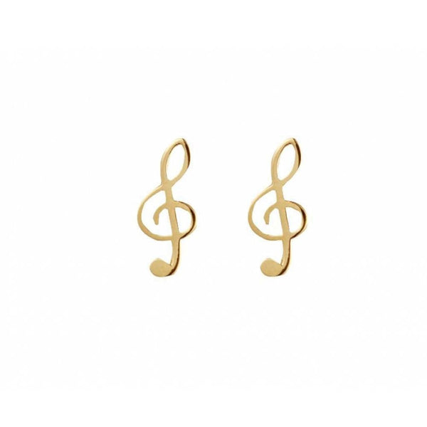 Finnies The Jewellers 9ct Yellow Gold Treble Clef Stud Earrings