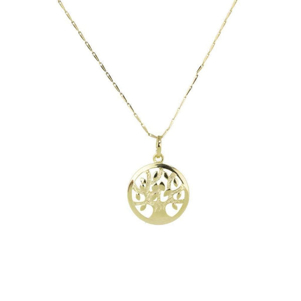 Finnies The Jewellers 9ct Yellow Gold Tree of Life Circle Pendant with Chain