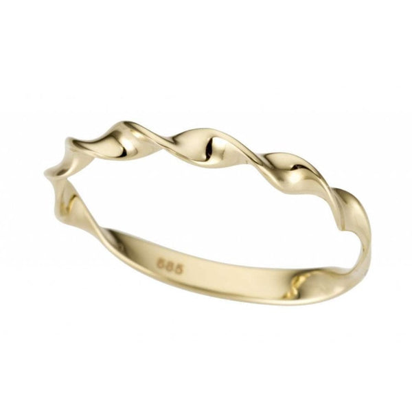 Finnies The Jewellers 9ct Yellow Gold Twisted Ribbon Dress Ring