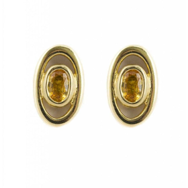 Finnies The Jewellers 9ct Yellow Gold & Yellow Sapphire Stud Earrings