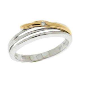 Finnies The Jewellers 9ct Yellow White Gold Four Strand Diamond Dress Ring