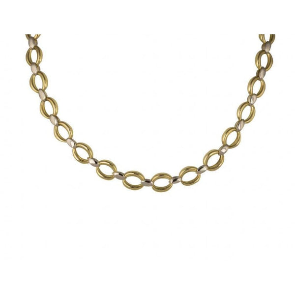 Finnies The Jewellers 9ct Yellow White Gold Oval Open Link Necklet