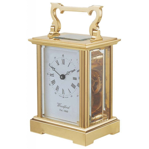 Finnies The Jewellers Brass 8 day Movement Carriage Clock