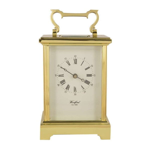 Finnies The Jewellers Brass Carriage Clock with 8 Day Movement