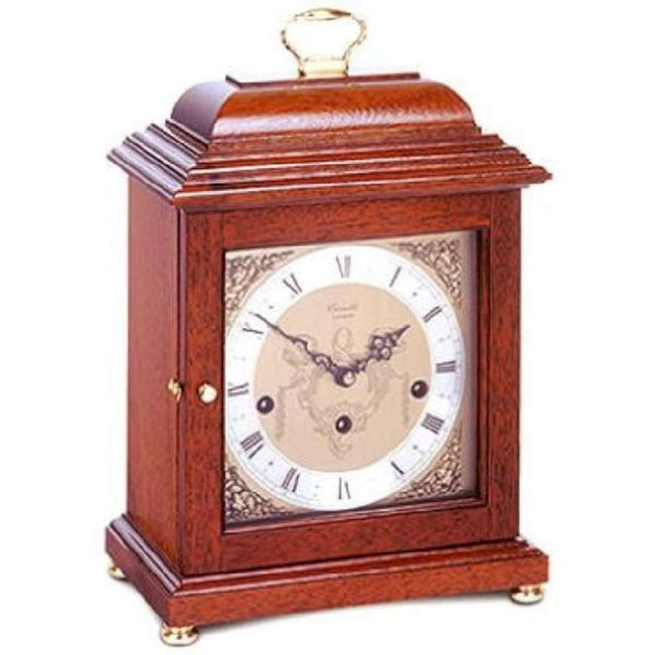 Finnies The Jewellers Comitti Mahogany Basket Top Mantel Clock