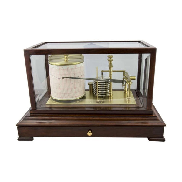 Finnies The Jewellers Comitti Rosewood Display Barograph With Drawer