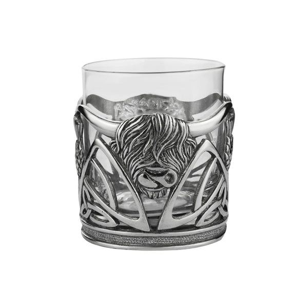 Finnies The Jewellers Pewter Highland Cow Whisky Glass