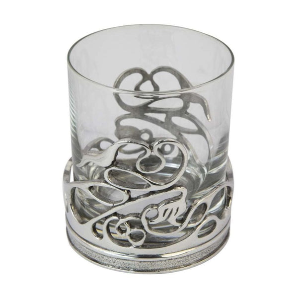 Finnies The Jewellers Pewter Swirl Design Whisky Tumbler