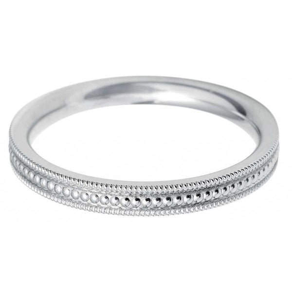 Finnies The Jewellers Platinum 2.5mm Beaded Wedding Band