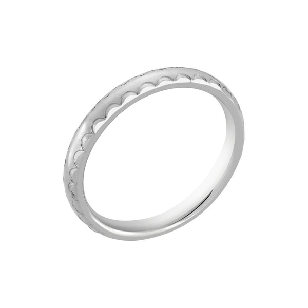 Finnies The Jewellers Platinum 3mm Diamond cut Edge Wedding Band